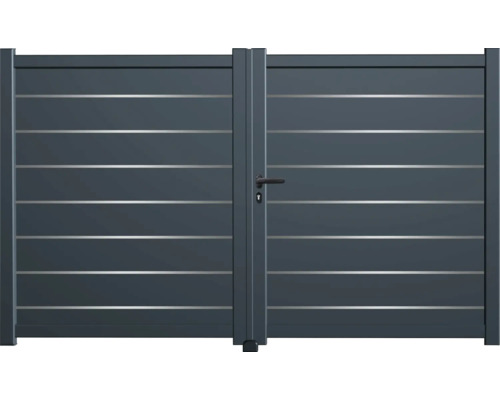 Aluminium Gartentor mit horizontalen Zierleisten