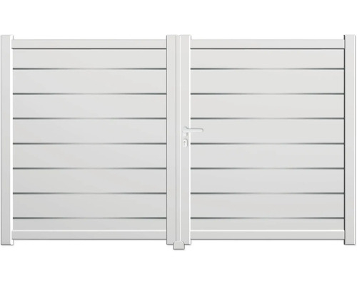 Gartentor mit horizontalen Paneelen und Griff