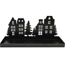 Dekoschale mit Häuser- und Tannenbaum Silhouette
