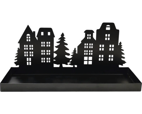 Dekoschale mit Häuser- und Tannenbaum Silhouette