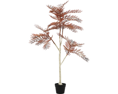 Künstlicher Baum im Topf mit Farnblättern