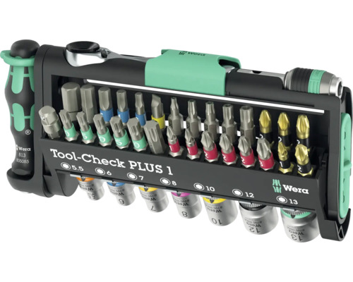 Werkzeug-Set Wera Tool-Check PLUS 1, 39 tlg. Wera Werkzeugsatz mit Bits, Nüssen und Handhalter