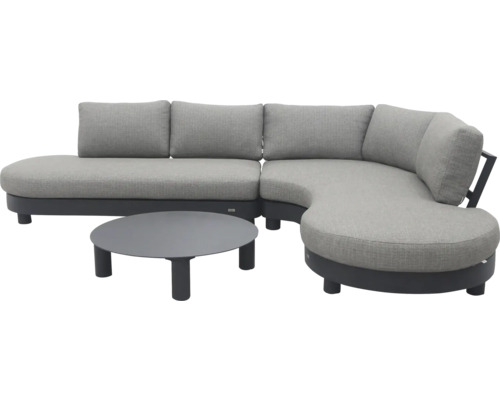 Graues Lounge-Set mit Sofa und Tisch für den Außenbereich