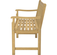 Gartenbank aus Holz mit Armlehne