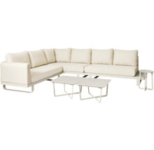 Gartensitzgruppe mit Ecksofa und zwei Tischen