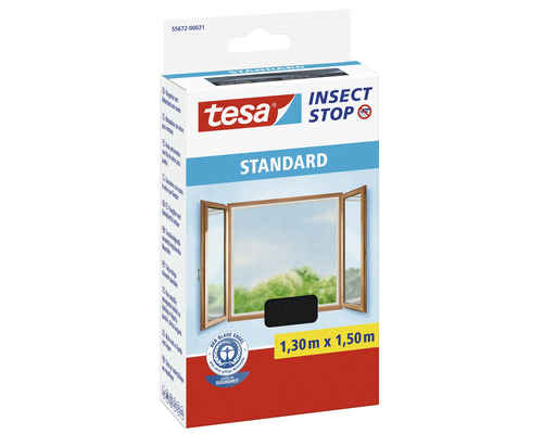 Fliegengitter für Fenster tesa Insect Stop Standard ohne Bohren anthrazit 130x150 cm Fliegengitter für Fenster tesa Insect Stop Standard ohne Bohren anthrazit 130x150 cm