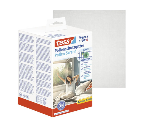 Tesa Pollenschutzgitter für Fenster mit den Maßen 1,20 Meter mal 2,40 Meter