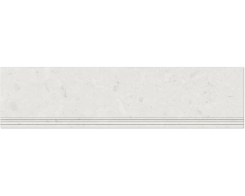 Feinsteinzeug Treppenstufe Donau 29,8 cm x 120 cm x 0,9 cm weiß matt rektifiziert