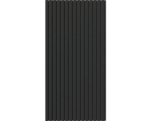 Akustikpaneel schwarz foliert schwarzer Filz 1200 x 600 x 20 mm Paneel mit vertikalen Lamellen für Wandverkleidung