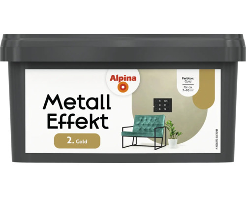 Alpina Metall Effekt Farbe Gold, Gebindedarstellung