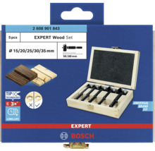 Bosch Expert Holzbohrer Set mit fünf Teilen in Holzbox