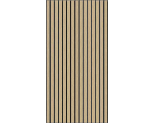 Akustikpaneel Eiche schwarzer MDF, schwarzer Filz 1200 x 600 x 19 mm Holzpaneele mit Lattenstruktur für Wand- und Deckengestaltung