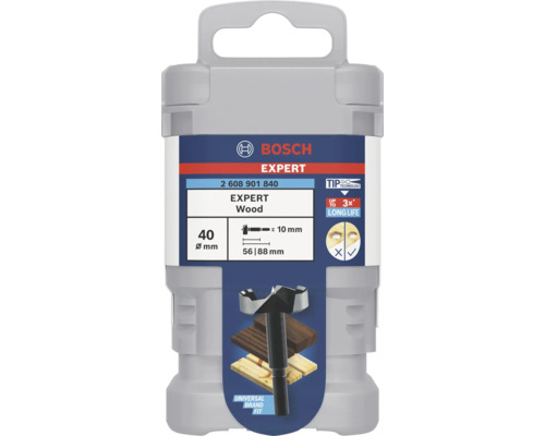 Bosch Expert Holzbohrer, 40 Millimeter Durchmesser, in Verpackung
