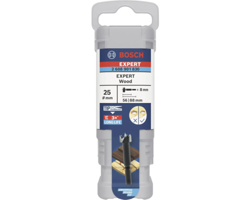 Bosch Expert Holzbohrer mit 25 Millimeter Durchmesser in Verpackung