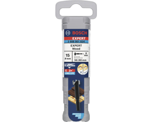 Bosch Expert Holzbohrer mit 15 Millimeter Durchmesser in Verpackung