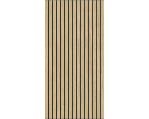 Akustikpaneel Eiche brauner MDF, schwarzer Filz 1200 x 600 x 19 mm Akustikpaneel mit Holzrippen