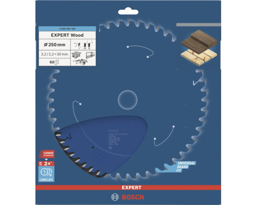 Bosch Expert Wood Kreissägeblatt mit 250 Millimeter Durchmesser