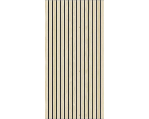 Akustikpaneel Esche schwarzer MDF, schwarzer Filz 1200 x 600 x 19 mm Holzpaneel mit Lamellen für Wand- und Deckengestaltung