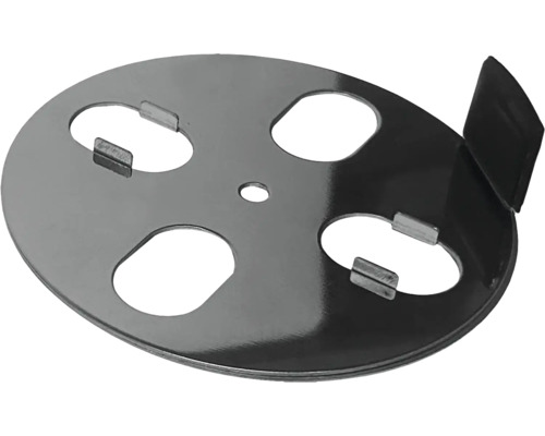 Metallplatte mit Aussparungen und Halterung