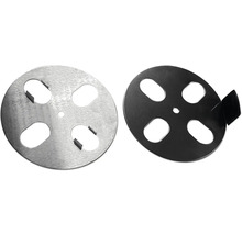 Zwei runde Metallscheiben mit Aussparungen für den Außenbereich