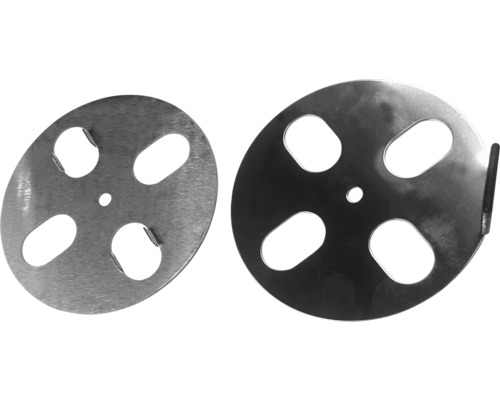 Zwei Metallscheiben mit Aussparungen