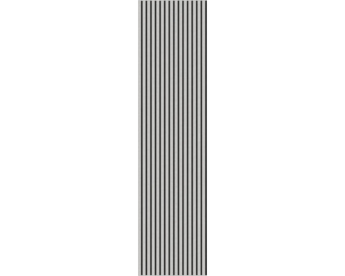 Fjordwall Akustikpaneel Laminat Betongrau 2400 x 600 x 20 mm Akustikpaneel mit vertikalen Lamellen für Wand- und Deckengestaltung