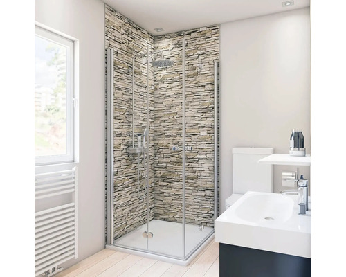 Modernes Badezimmer mit Dusche, Waschbecken und Toilette