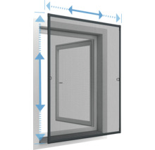 Illustration eines Insektenschutzfensters mit Größenangaben