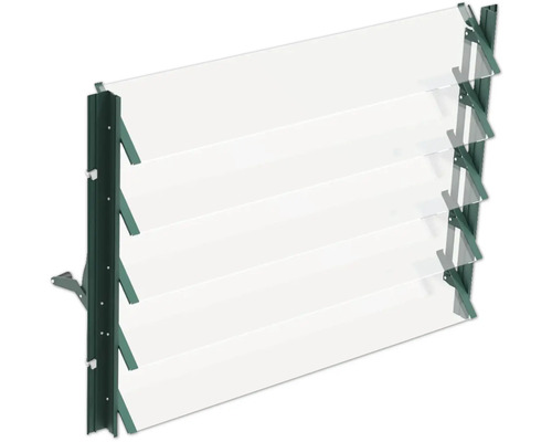 Lamellenfenster mit transparenten Lamellen