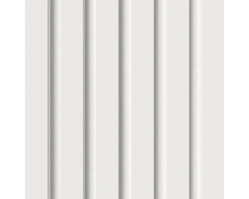 Nahaufnahme einer weißen, gerillten Wandplatte