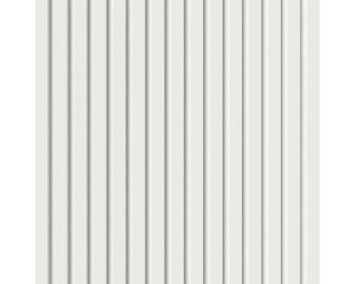 Helle Fassadenverkleidung mit vertikalen Profilen