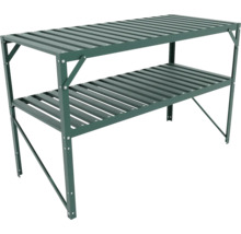 Aluminiumtisch Vitavia, 2 Ablagen, grün