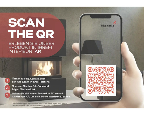 QR-Code zum Scannen für die 3D-Ansicht eines Produkts im Raum