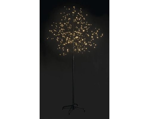 Dekobaum mit vielen LED Lichtern auf einem Metallfuß