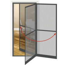 Geöffnete Insektenschutztür mit Gewebe