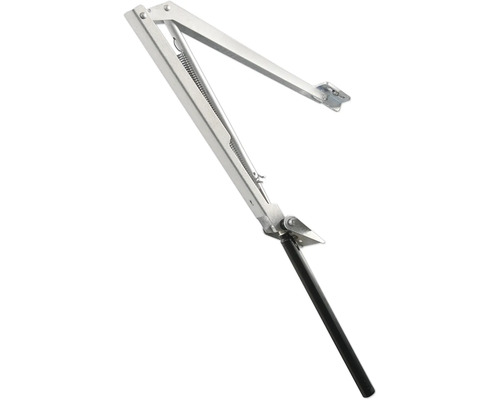 Fensterheber aus Metall mit schwarzem Griff