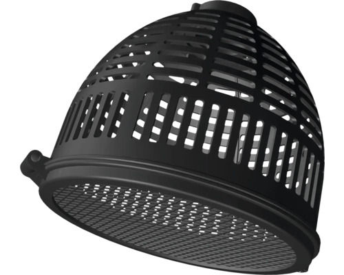 Schwarzer Grillkorb mit Löchern