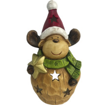 Dekofigur Rentier mit Mütze und Stern