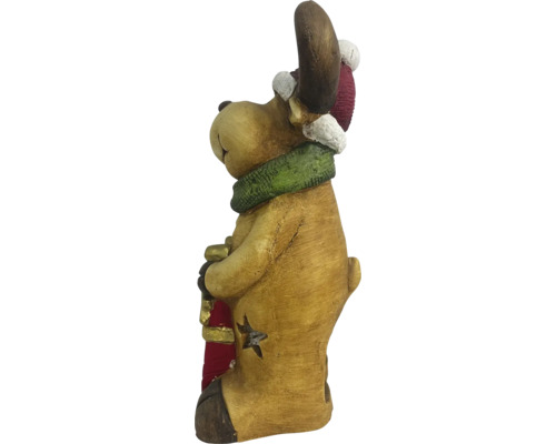 Dekorative Rentierfigur mit Schal und Mütze