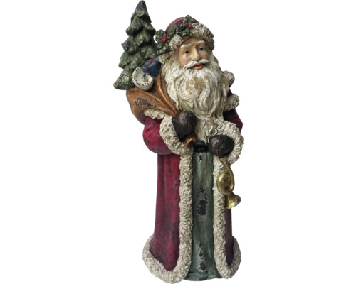 Dekorative Weihnachtsmannfigur mit Sack und Baum