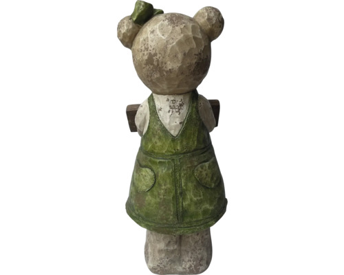Dekofigur Teddy mit Buch für den Garten