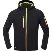 Schwarze Softshelljacke mit Kapuze