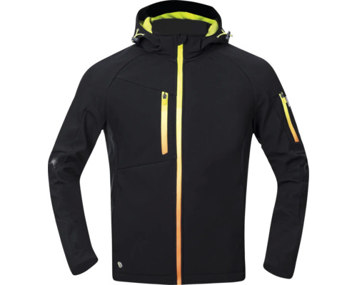 Schwarze Softshelljacke mit Kapuze