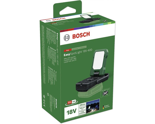 Verpackung der Bosch EasySpotLight 18V-400 Akku LED Leuchte