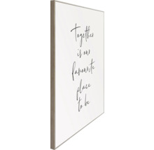 Dekoratives Wandbild mit dem Schriftzug: Together is our favourite place to be.
