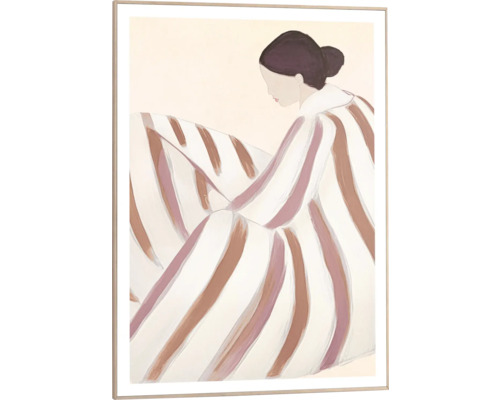 Gerahmtes Bild Striped Figure 50x70 cm Gerahmtes Bild einer Frau mit gestreifter Decke