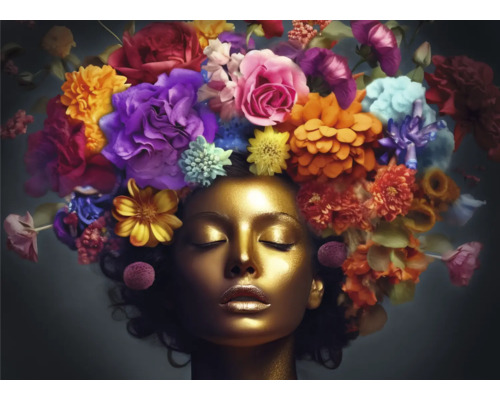 Porträt einer Frau mit Blumen