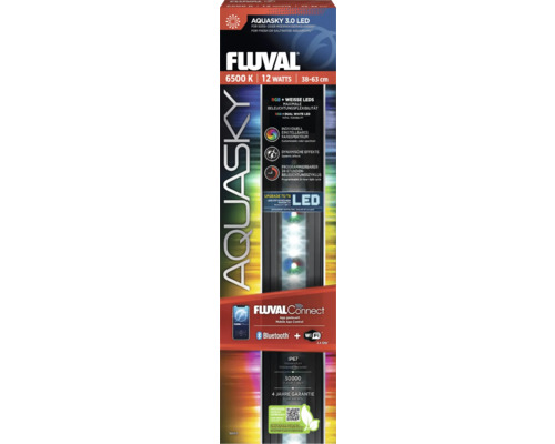 Aquariumbeleuchtung Fluval AquaSky LED 3.0 12 W 38 - 62 cm steuerbar über APP Fluval Aquasky 3.0 LED Lampe für Süß- oder Meerwasseraquarien
