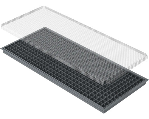 Rechteckiger Lichtschachtrost mit Insektenschutz