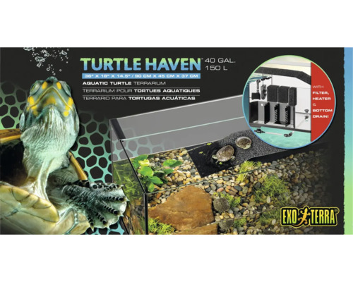 Aquatisches Schildkröten-Terrarium mit den Maßen 90 cm x 45 cm x 37 cm von Exo Terra